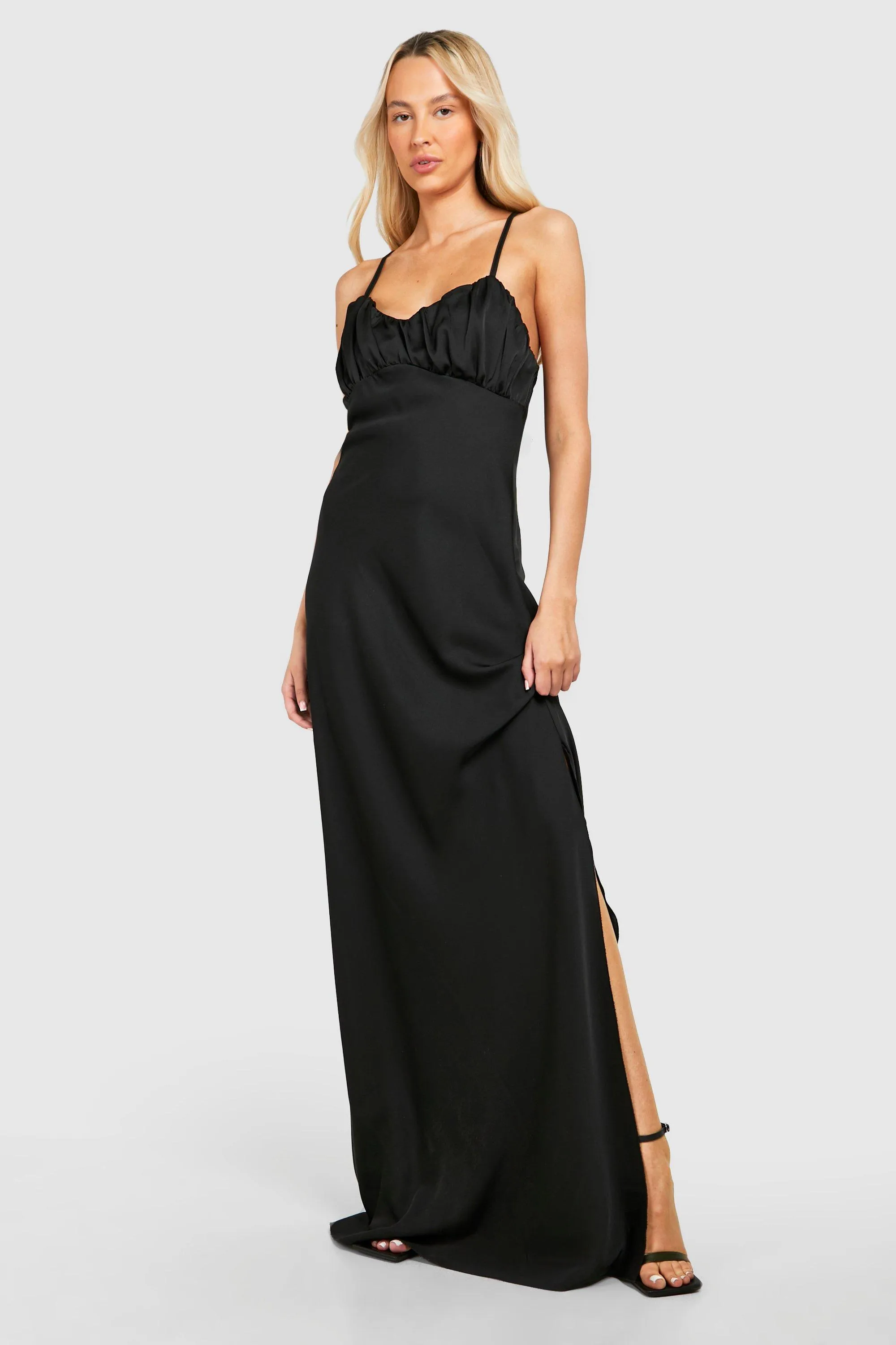 Tall Satin Bust Detail Maxi Dress