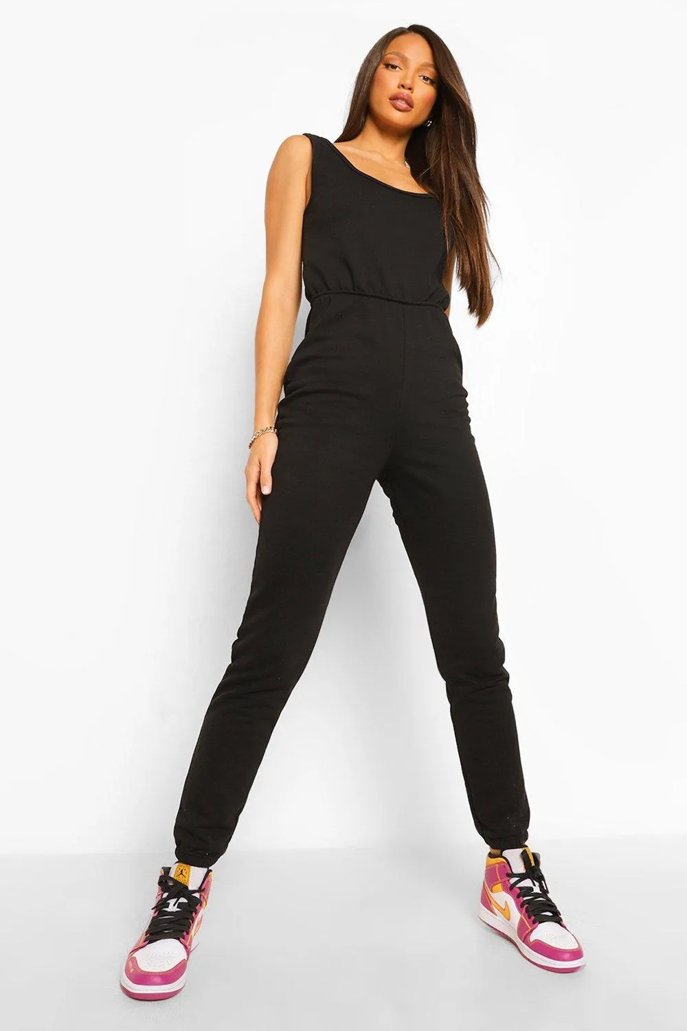 Tall Sleeveless Scoop Loopback Jumpsuit