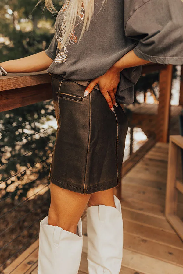 The Adalyn High Waist Faux Leather Skirt