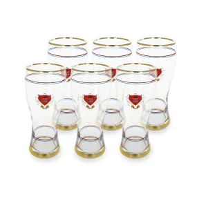 The Beer Pint, Set of 6 - Gold / Glass