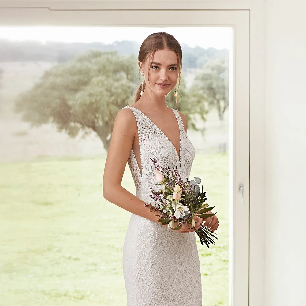 The Carleigh Wedding Bridal Sleeveless Lace Gown