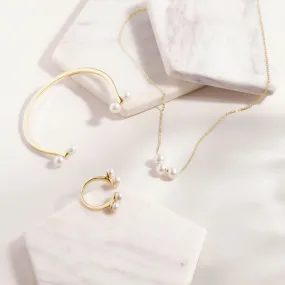 The Mother of Pearl set in Yellow Gold