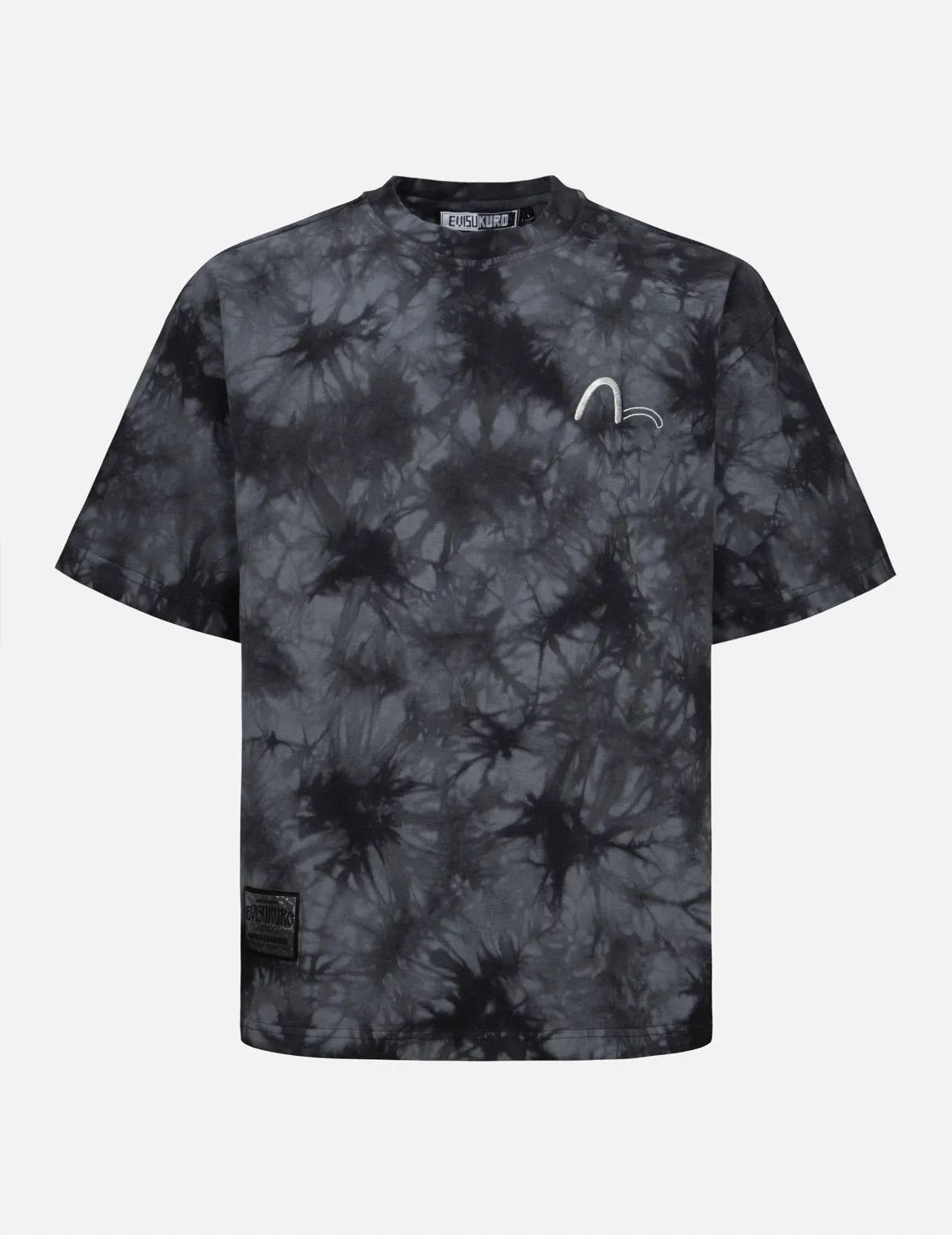 Tie-Dye with Seagull Embroidery Loose Fit T-Shirt