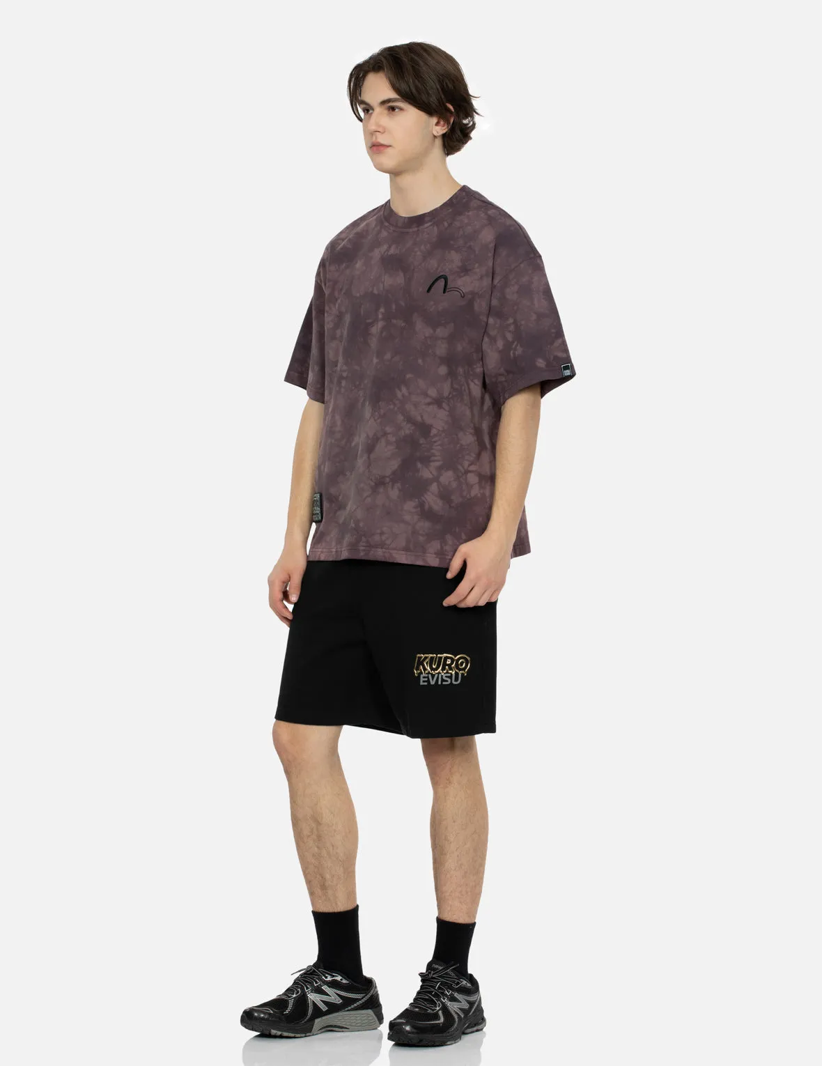 Tie-Dye with Seagull Embroidery Loose Fit T-Shirt