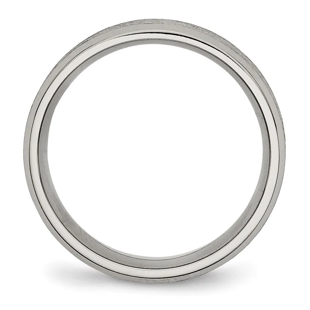 Titanium Beveled Edge 8mm Brushed Standard Fit Band