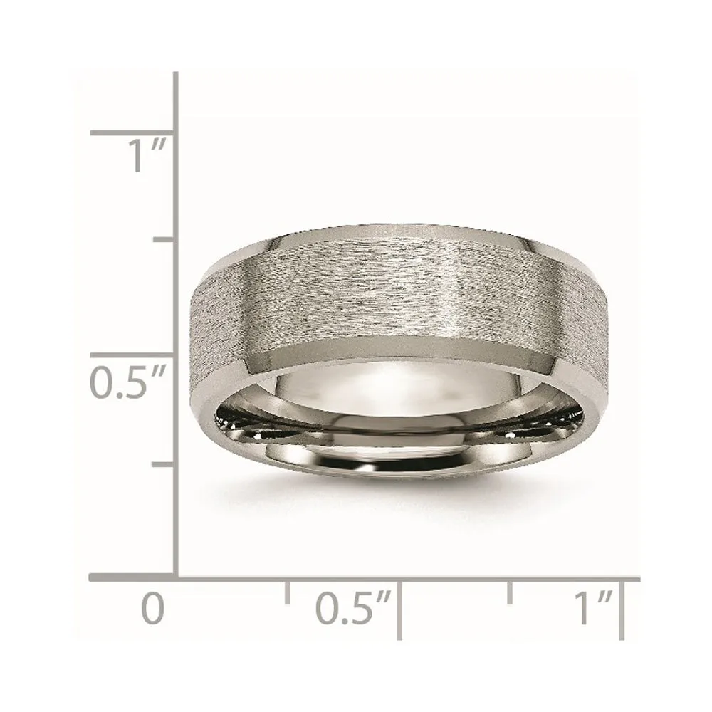 Titanium Beveled Edge 8mm Brushed Standard Fit Band