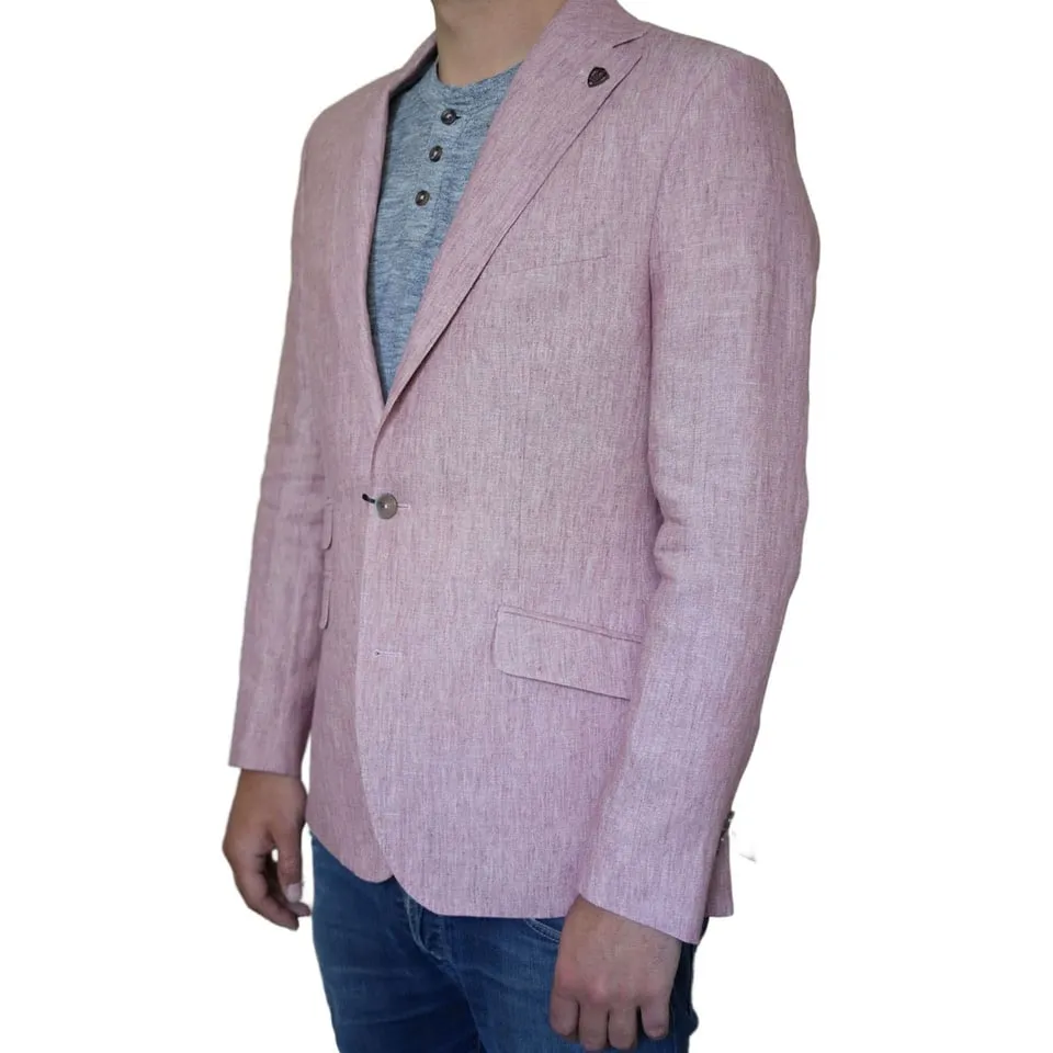 Torre Uomo Milan Pink Linen Jacket | Menswear Online