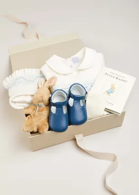 Traditional Hand Smocked Gift Set in Blue