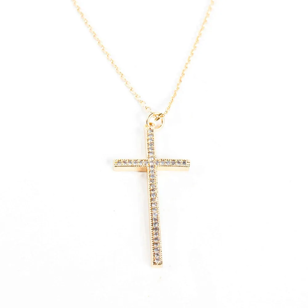 Uplifting Crystal Cross Necklace