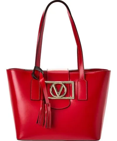 Valentino By Mario Valentino Delphine Super V Leather Tote