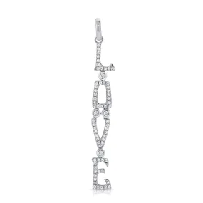 Vertical LOVE Diamond Pendant