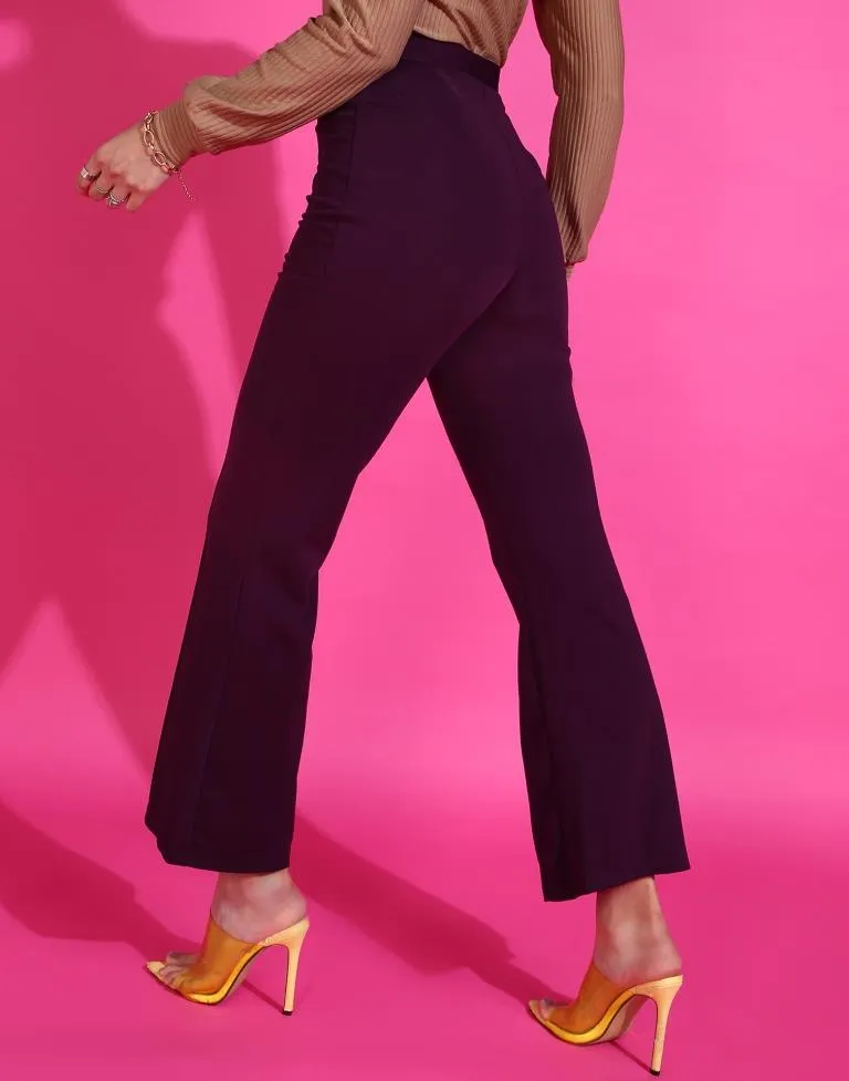 Wine Fit and Flared Trouser