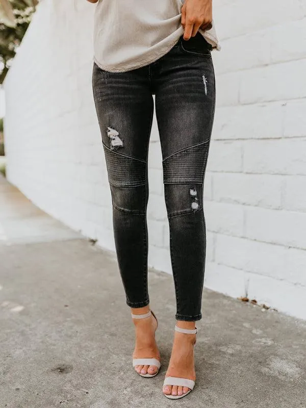 Women's Biker Skinny Jeans