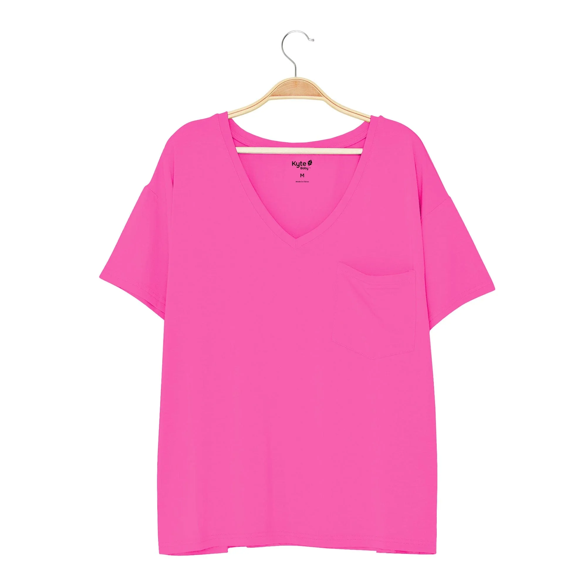 Women’s Relaxed Fit V-Neck in Raspberry