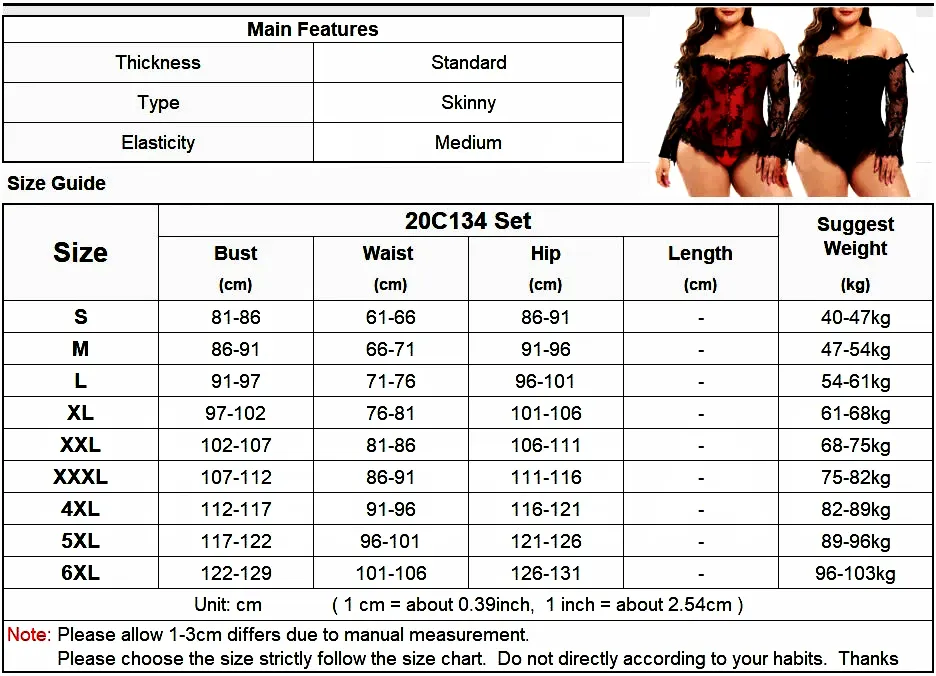 Women's Sexy Skinny Aesthetic Lace Ruffles Long Sleeve Corset Lingerie