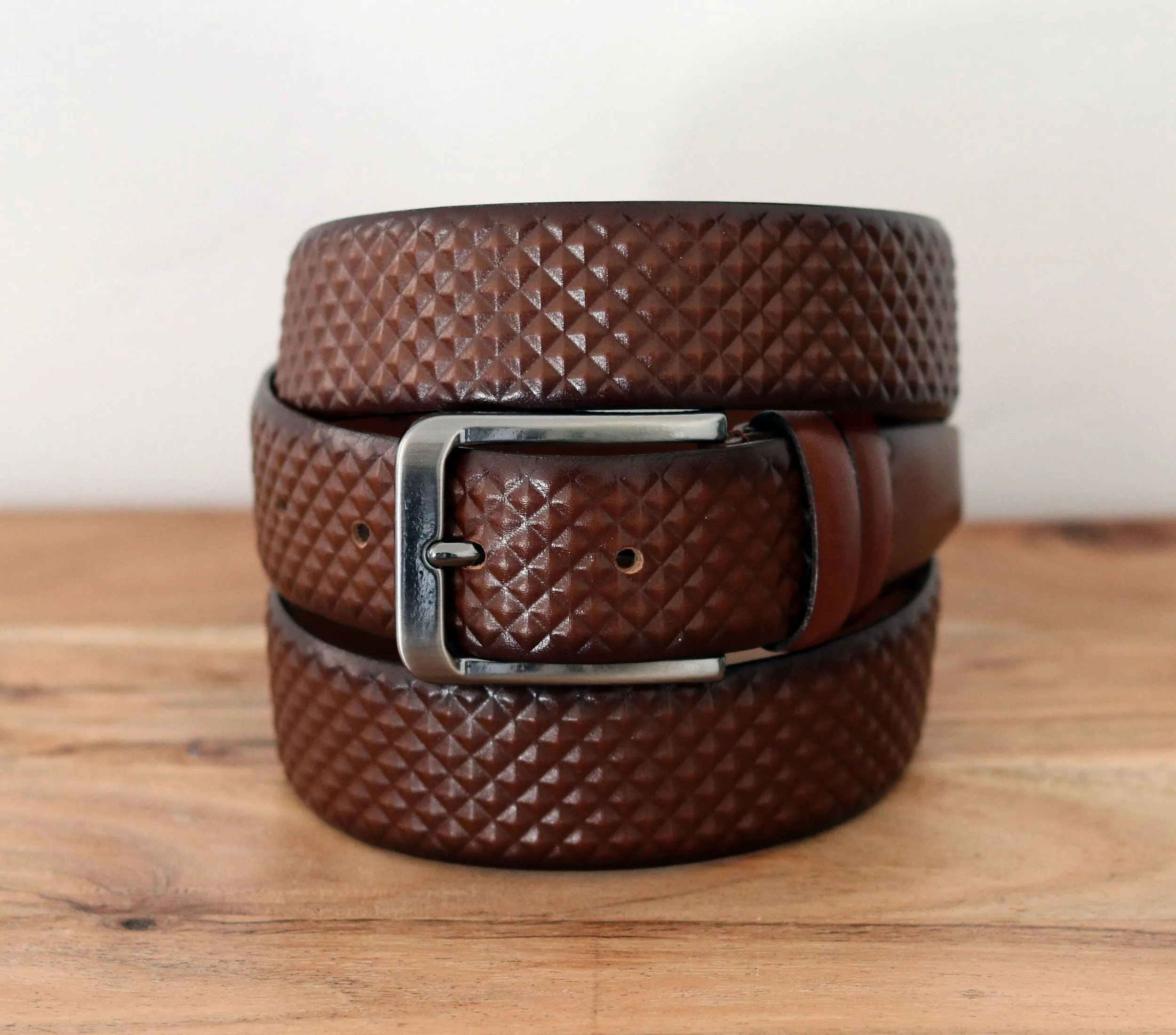 Woven Leather Belt Camel