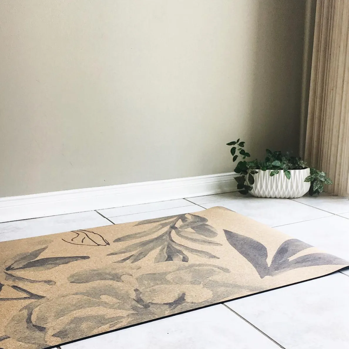 X-TALL Blossom Cork Yoga Mat | 6'7 long | 4.5MM